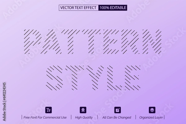 Fototapeta pattern style modern editable text effect