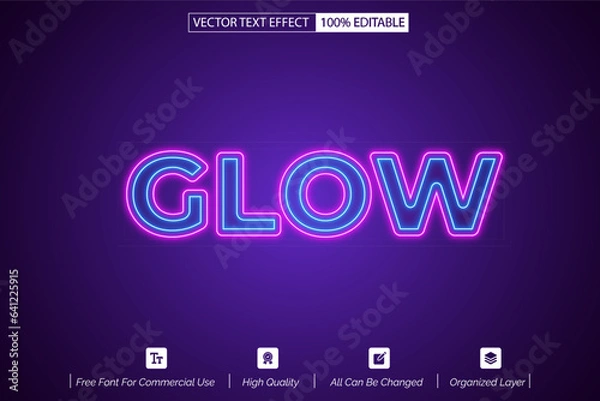 Obraz Glow style editable text effect