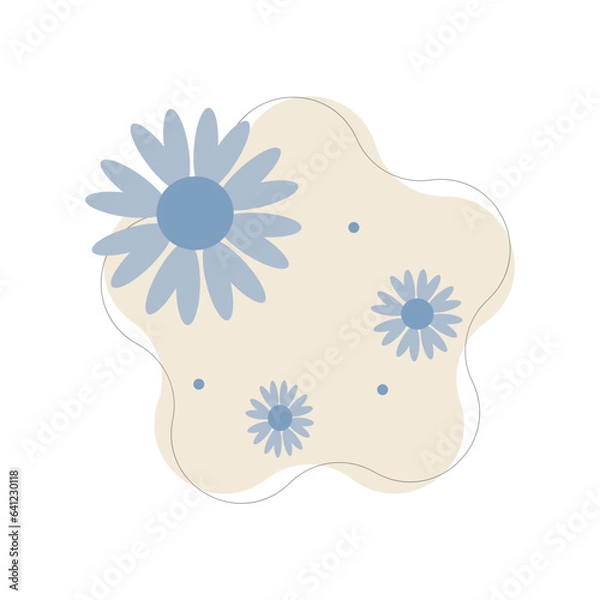 Fototapeta Vector flowers Cute flower elements, pastel colors.