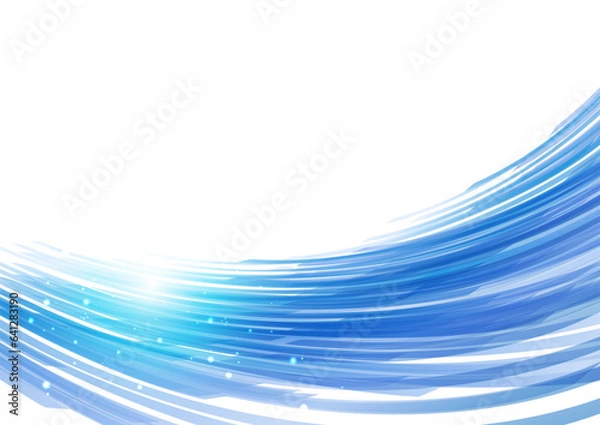 Obraz 青のウェーブ背景