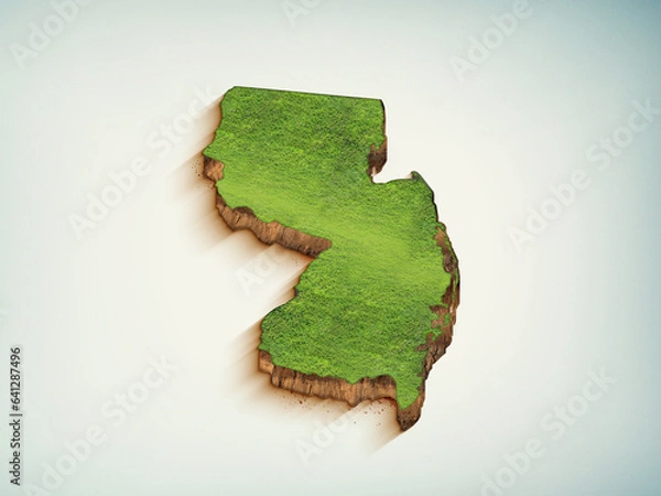 Fototapeta High-quality New Jersey America 3D soil map, New Jersey USA 3D soil map render.