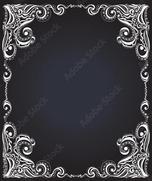Obraz Template frame design for card. Floral pattern.