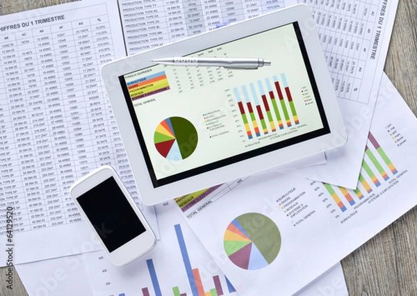 Obraz digital tablet with a graphic