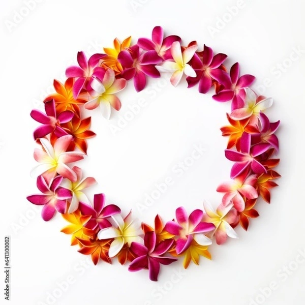 Obraz Hawaiian lei on white background.