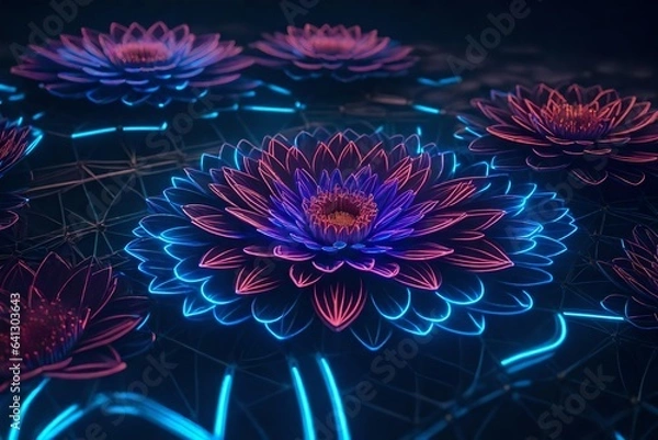 Fototapeta abstract floral background generated by AI technology