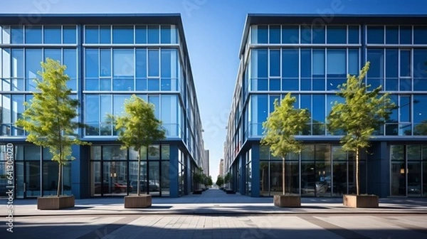 Fototapeta Building with shuttered windows. Generative AI.
