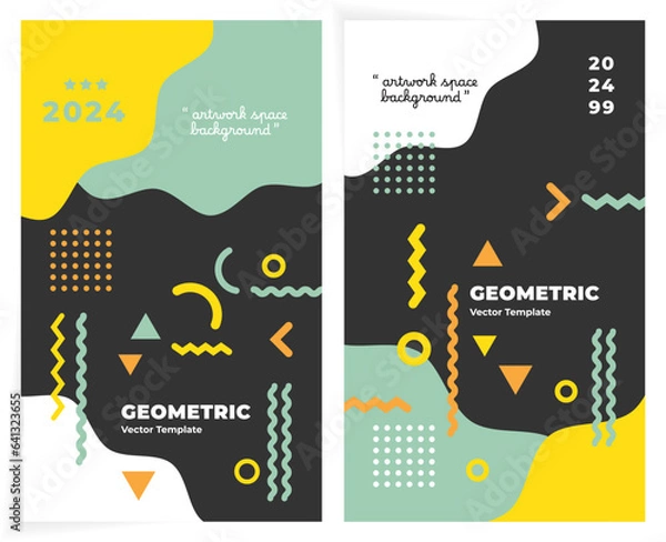 Fototapeta Geometric banner. Set of vector illustrations. Clean style backgrounds