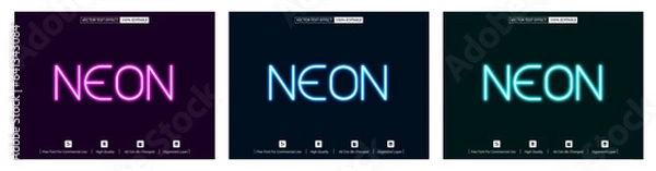 Obraz Neon style editable light text effect pack