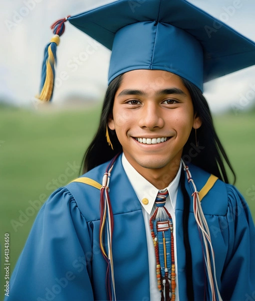 Fototapeta Native American graduating.