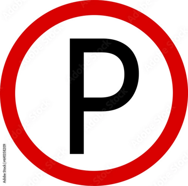 Obraz Parking or stopping sign. Editable vector illustration.	