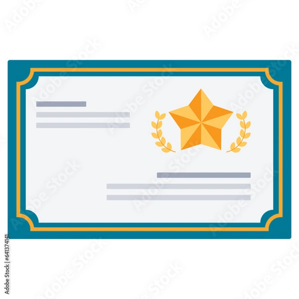 Obraz Certificate Achievement Badge 2D Color Illustrations
