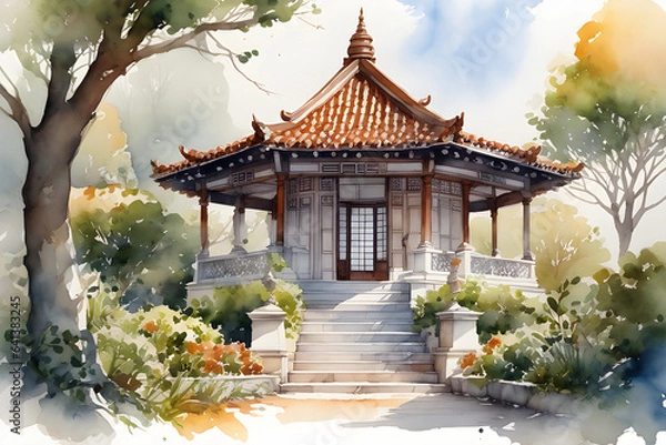 Obraz temple Generative AI