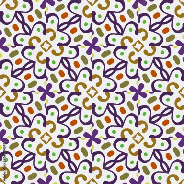 Fototapeta Repetitive abstract patterns. Seamless pattern for fashion, textile design,  on wall paper, fabric patterns, wrapping paper, fabrics and home decor. Abstract background.