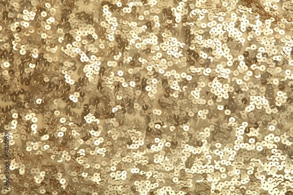 Obraz Golden sequins - sparkling sequined textile