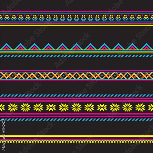 Fototapeta pattern design, art and culture of various indigenous peoples Used in the production of clothing, weaving, printing media, screen work, workpieces with seamless patterns. Unlimited creativity.