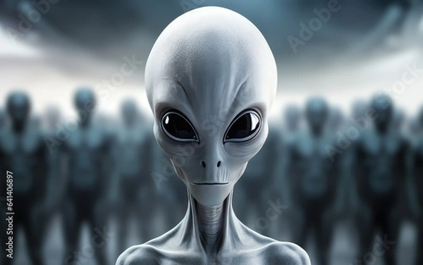 Obraz group of aliens close-up, alien creature. space dwellers. space aliens.