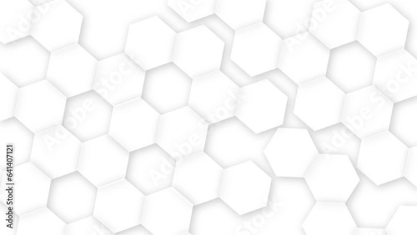 Fototapeta White Hexagonal Background. Luxury White Pattern. Vector Illustration. Seamless pattern of hexagons background technology with hexagons. honeycomb white Background ,light and shadow ,Vector.