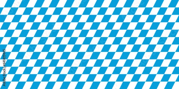 Fototapeta Oktoberfest bavarian pattern. Background for octoberfest in munich. Texture with white and blue rhombus. Flag of bavaria