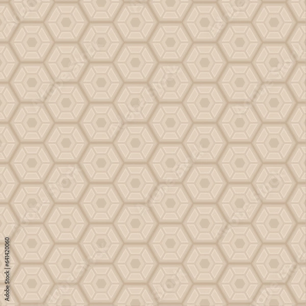 Fototapeta Seamless geometric pattern brown tileset hexagons vector shape