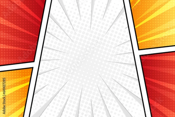 Obraz Blank comic book cartoon page halftone background template