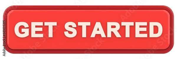 Fototapeta Get started button. 3D illustration.