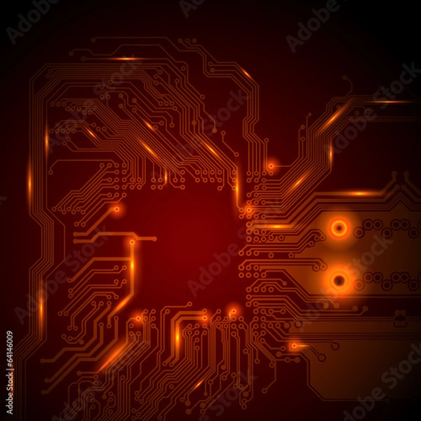 Fototapeta Red technological vector background