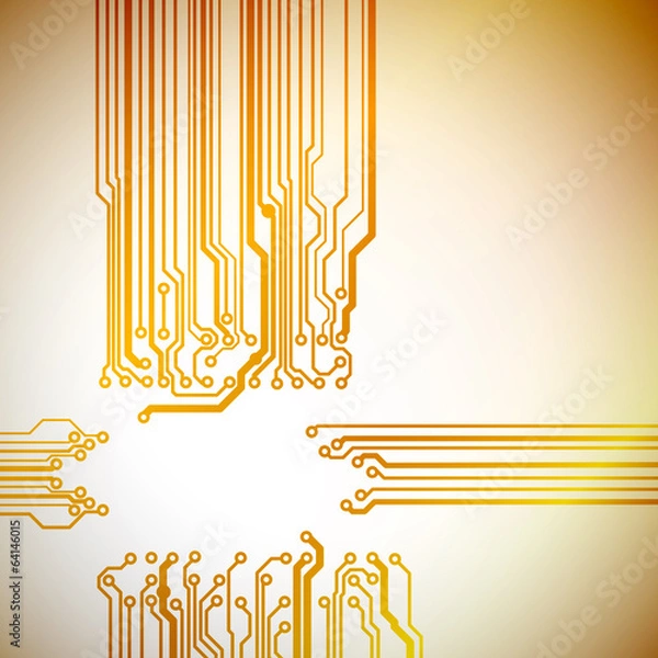 Fototapeta Yellow technological vector background