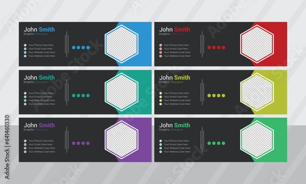 Fototapeta professional business email signature design corporate vector file