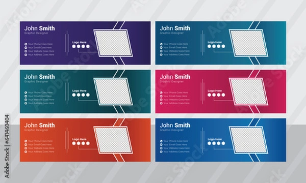 Fototapeta modern email signature design corporate vector file 