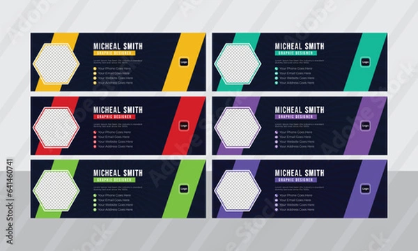 Fototapeta email signature design template vector file minimalist 