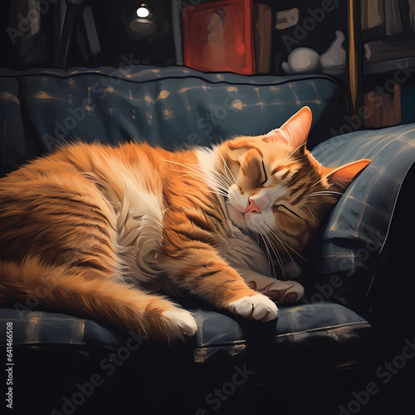 Obraz cat sleep, this design was generated with artificial intelligence