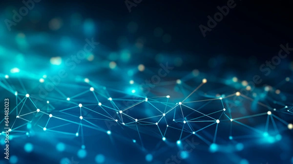 Obraz Abstract Digital Connections with Data and Blockchain Technology. Abstrackt Background and Wallpaper	
