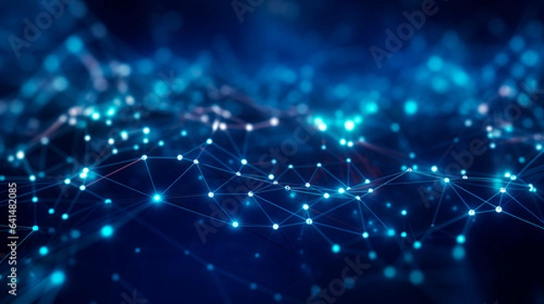 Obraz Abstract Digital Connections with Data and Blockchain Technology. Abstrackt Background and Wallpaper	
