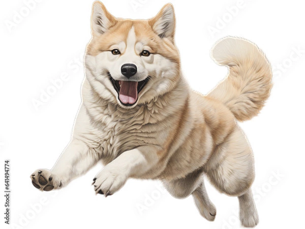Fototapeta Akita Joyful Romp, No Background