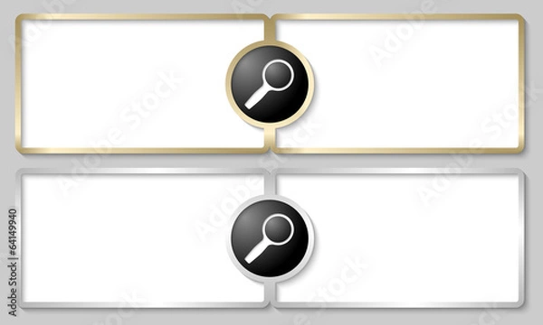 Obraz silver and golden text boxes with magnifier