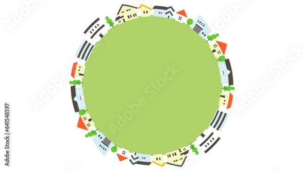 Fototapeta 街並みのフレーム飾り枠。ベクターイラスト素材