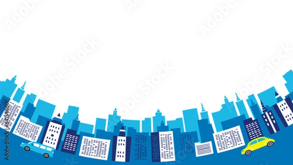 Fototapeta ビジネスビル街の街並み背景。ベクターイラスト素材