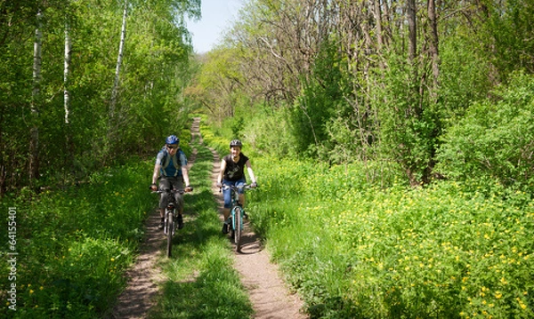 Fototapeta couple cycling