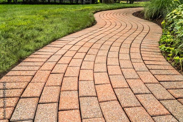 Obraz Brick pavers arranged in a curving pattern.
