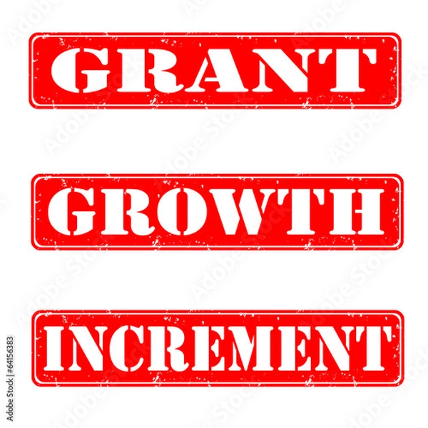 Obraz Grant, growth, increment grunge stamps, vector illustration