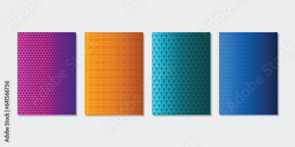 Obraz Four Gradient Color Different Pattern Background 