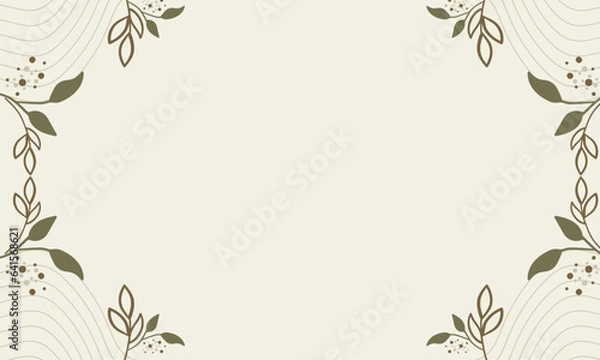 Fototapeta Elegant floral background with leaves and branches ornament
