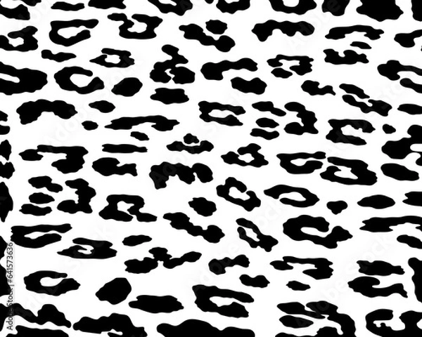 Fototapeta Leopard print pattern animal seamless for printing, cutting stickers, cover, wall stickers, home decorate and more. Leopard black spots on a white background classic design.