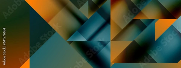 Fototapeta Captivating vector abstraction. Triangles interlock in mesmerizing dance, crafting dynamic geometric backdrop. Fusion of shapes and angles creates artful symphony of modern design