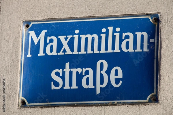 Obraz Maximilianstraße München, Straßenschild