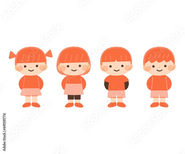Fototapeta 子供達の立ち絵イラスト素材セット