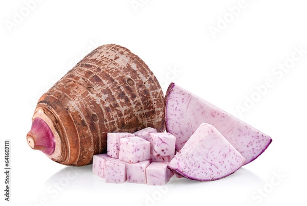 Obraz Taro, sliced of taro isolated on white background