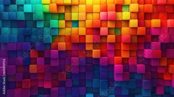 Obraz Abstract colorful square background