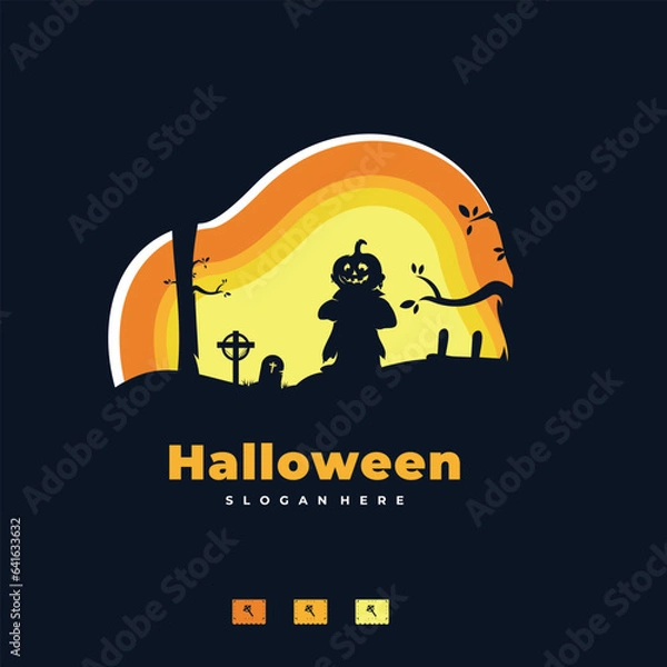 Obraz halloween logo design vector illustration

