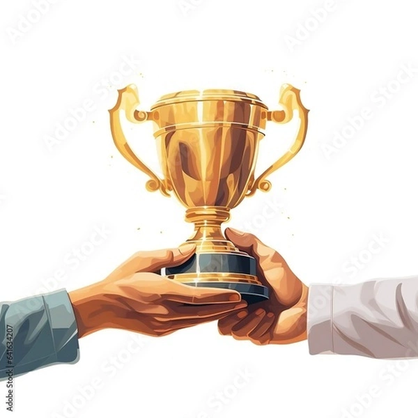 Obraz hand holding a cup trophy